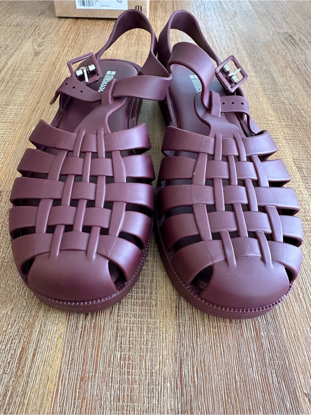 NIB Melissa Women’s Maroon Possession Jelly Fisherman Sandals - Picture 6 of 8
